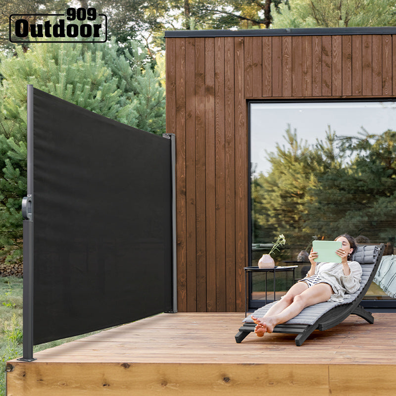 Oprolbaar Windscherm Zwart – 170 x 300 cm – Voor optimale privacy en beschutting 🏡🌬️