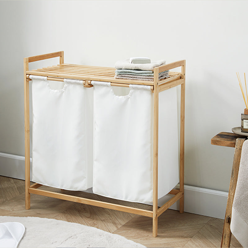 Bamboo Rack with Two Laundry Baskets
