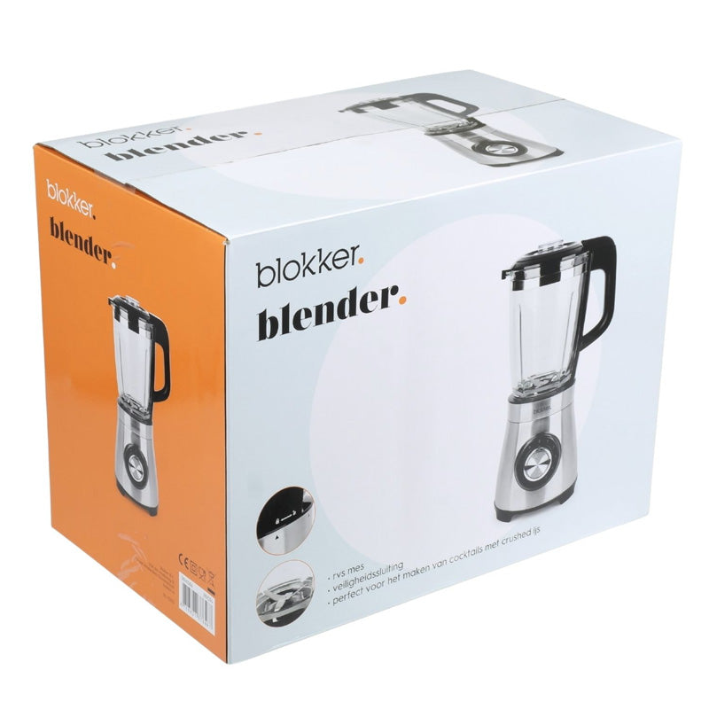 Blokker Blender BL-13203 1000W – Glazen Kan 1,75 Liter – RVS
