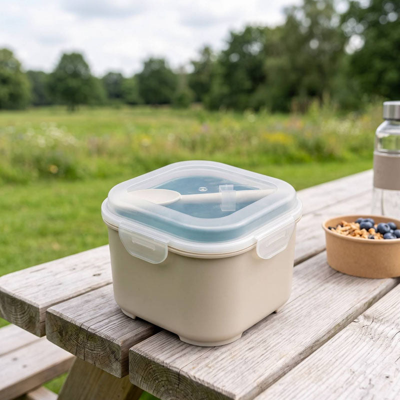 Blokker Yoghurtbeker 0,7 Liter – Met Apart Vakje & Lepel – BPA-vrij