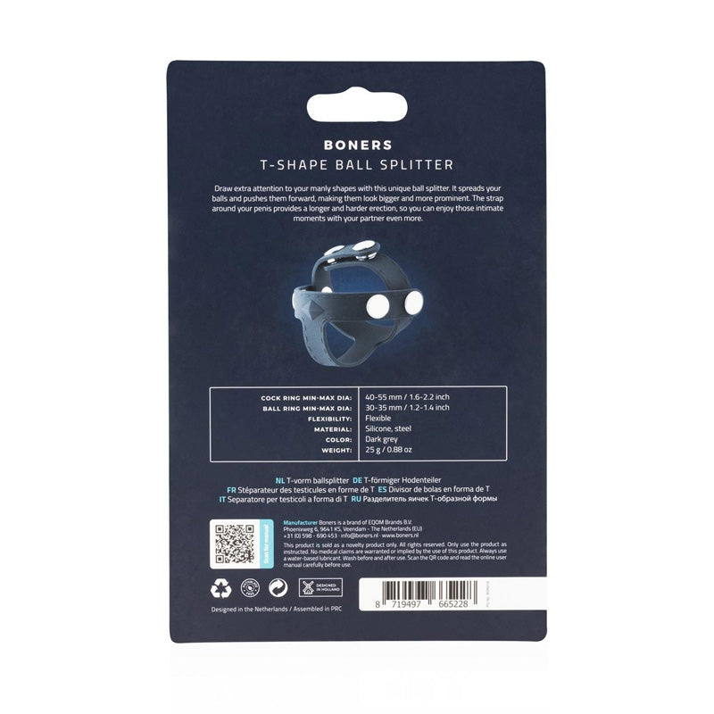 Boners T-Vorm Ball Splitter – Verstelbare Ballstretcher BDSM Accessoire