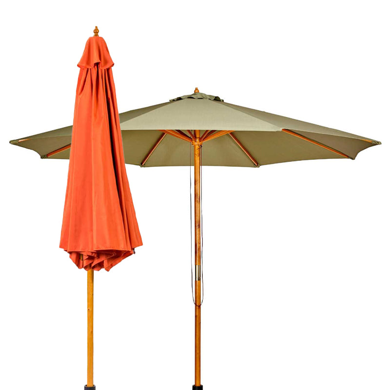 Houten Parasol 300x260CM – Verkrijgbaar in Groen & Terra
