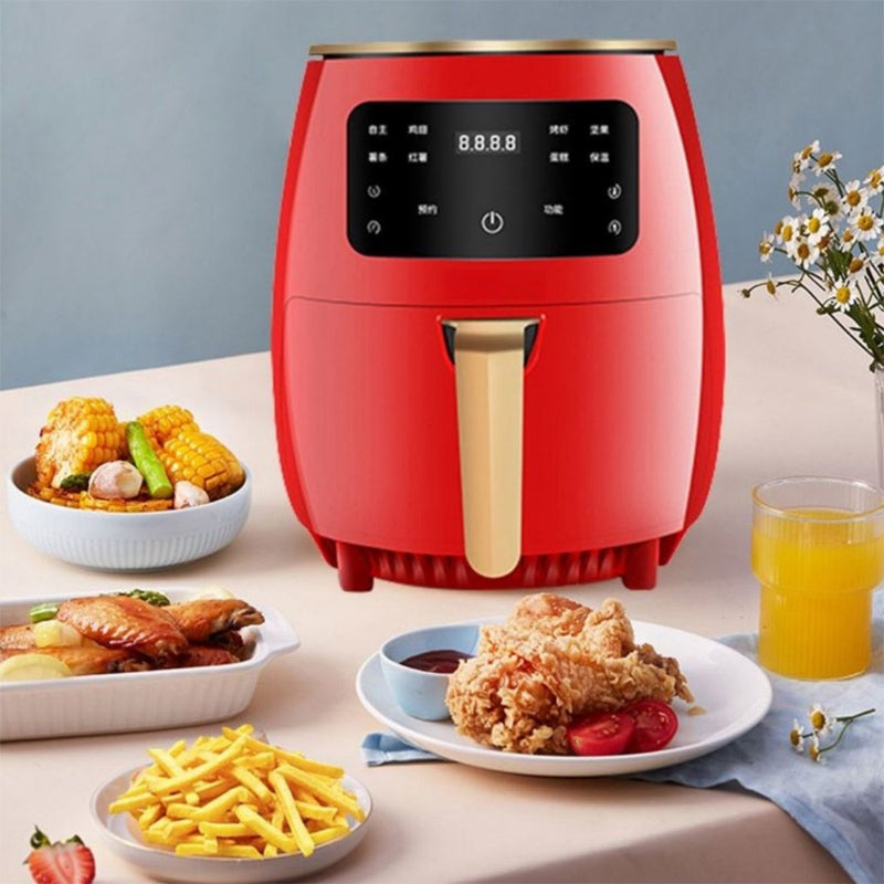 Digitale LED Airfryer 4.5L - Verkrijgbaar in Rood, Zwart en Groen
