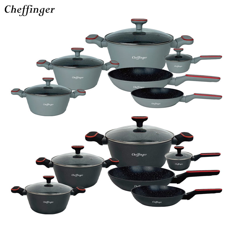 Luxe Pannenset 10-Delig – Black & Grey