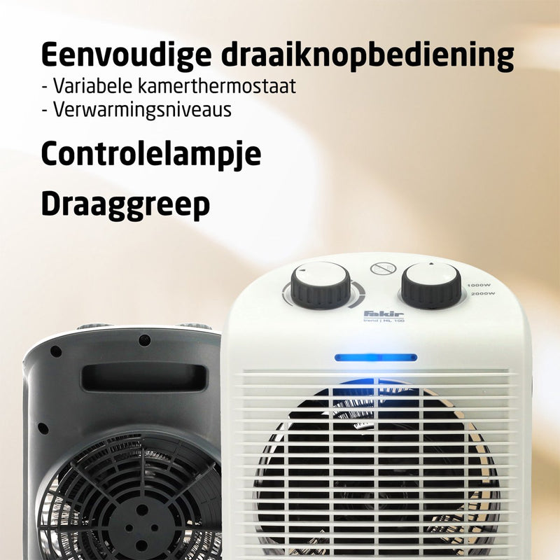 Trend HL 100 Elektrische Kachel - Verwarming met Ventilator - Wit/Grijs
