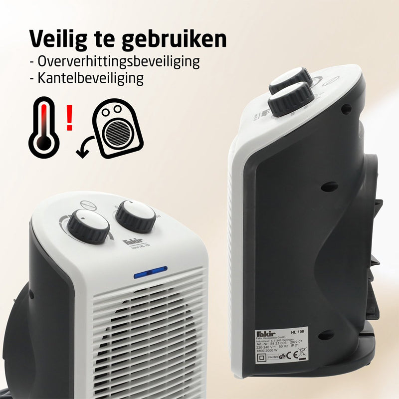 Trend HL 100 Elektrische Kachel - Verwarming met Ventilator - Wit/Grijs