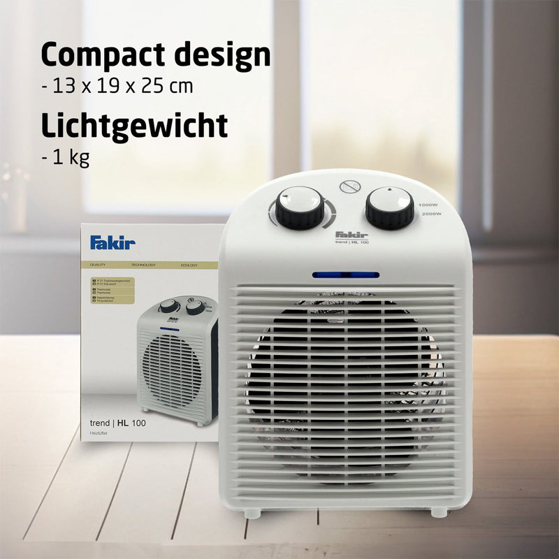 Trend HL 100 Elektrische Kachel - Verwarming met Ventilator - Wit/Grijs