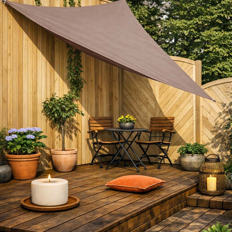 Farniente Schaduwdoek Driehoek 3x3x3 Meter – Taupe & Grijs – UV Werend Zonnescherm voor Tuin en Balkon