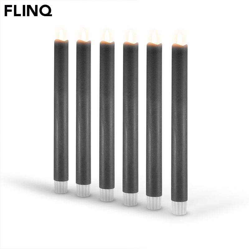 LED Dinerkaarsen met Bewegende Vlam – Off White, Antraciet, Taupe