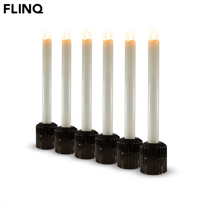 LED Dinerkaarsen met Bewegende Vlam – Off White, Antraciet, Taupe