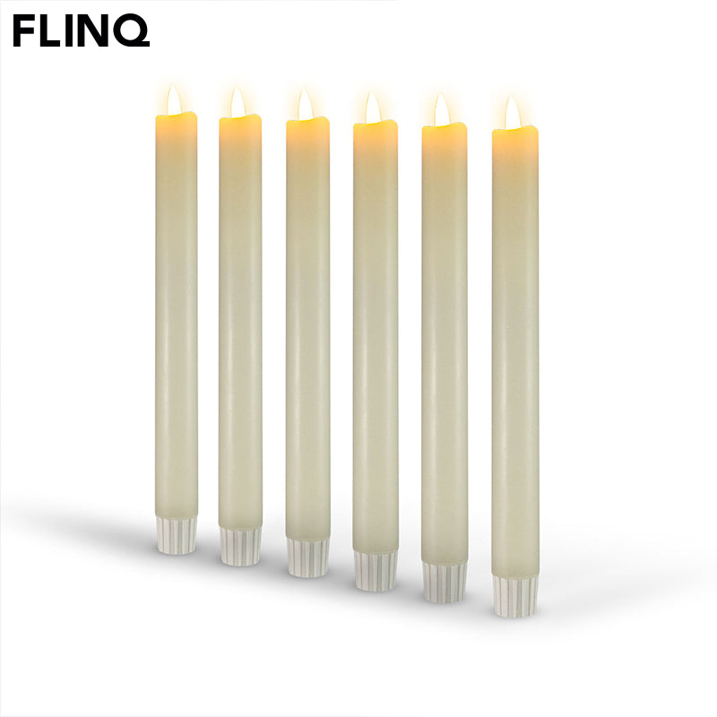 LED Dinerkaarsen met Bewegende Vlam – Off White, Antraciet, Taupe