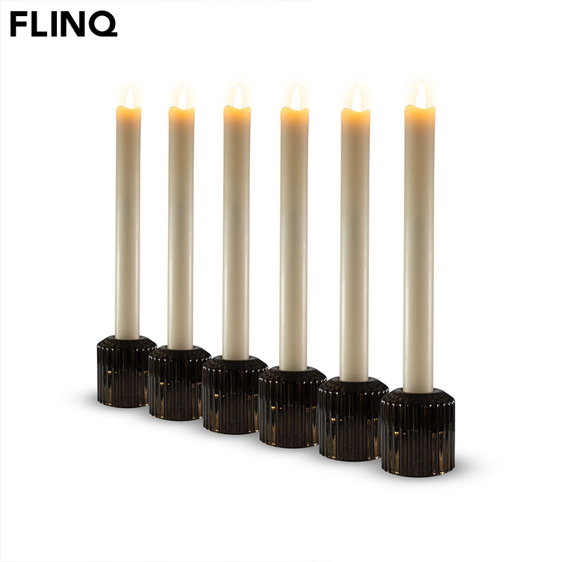 LED Dinerkaarsen met Bewegende Vlam – Off White, Antraciet, Taupe