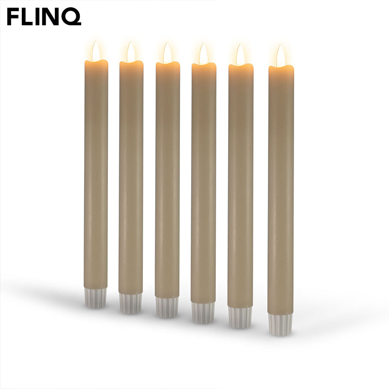 LED Dinerkaarsen met Bewegende Vlam – Off White, Antraciet, Taupe