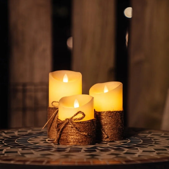 LED Kaarsenset – Realistische LED Kaarsen met Touwafwerking