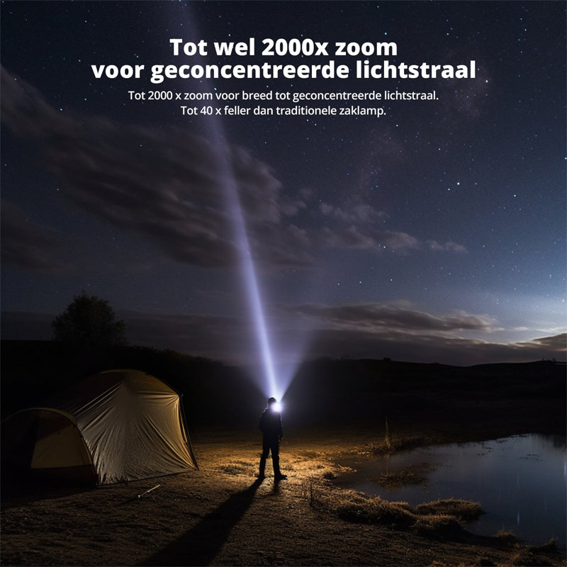 Militaire Zaklamp - Zaklamp LED - 1000 Meter - 2-pack