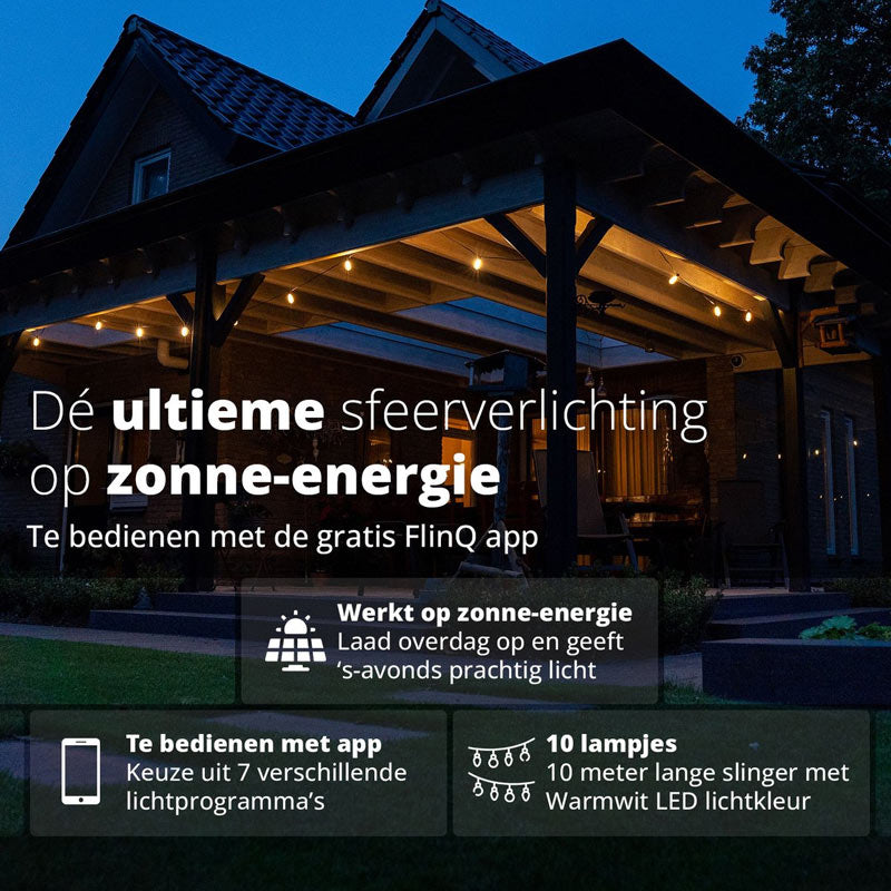 Smart Lichtsnoer Solar – LED Lichtslinger voor Buiten