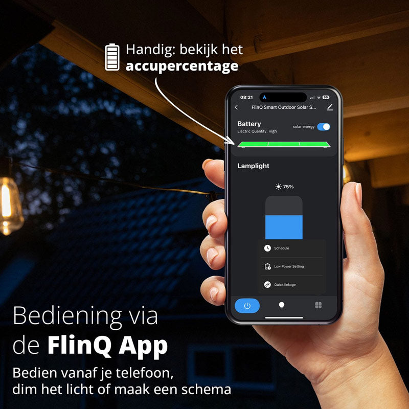 Smart Lichtsnoer Solar – LED Lichtslinger voor Buiten