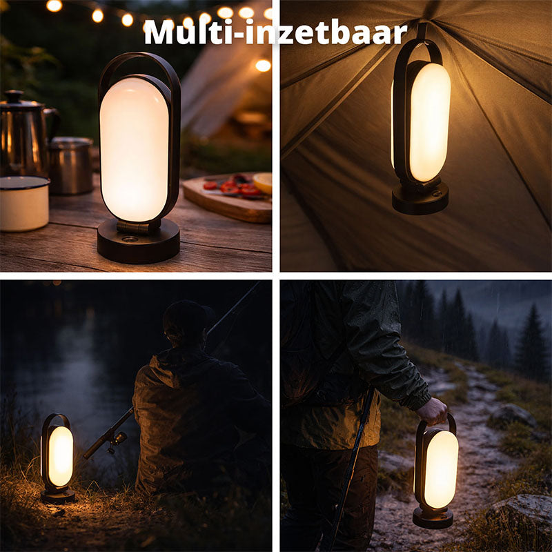 FlinQ Solar Campinglamp PineGlow – Oplaadbare LED Lamp met Zonne-energie & USB-C