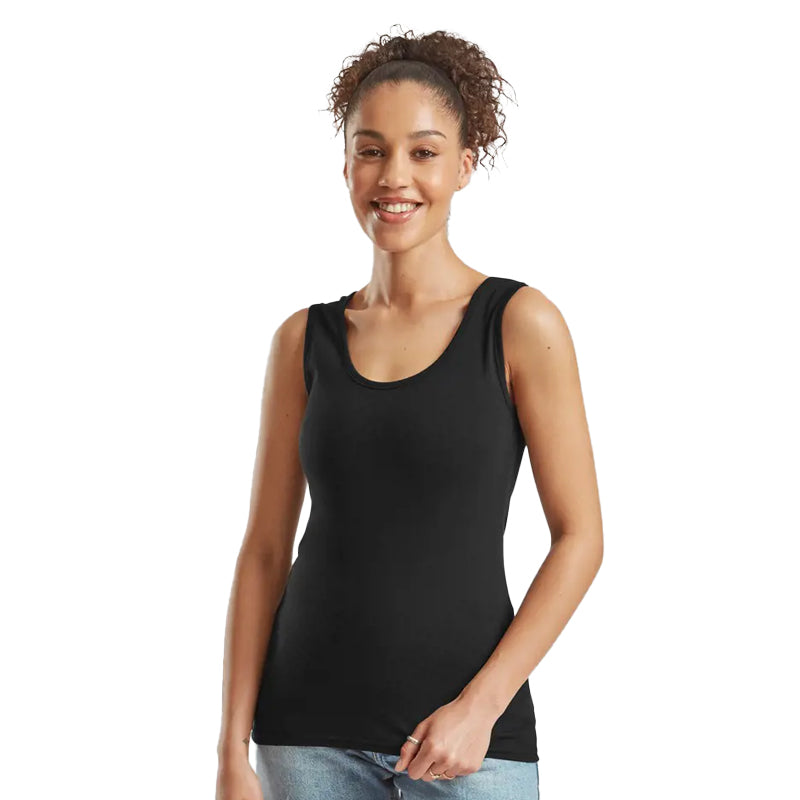 Fruit of the Loom 3-pack Dames Tanktop - Wit en Zwart