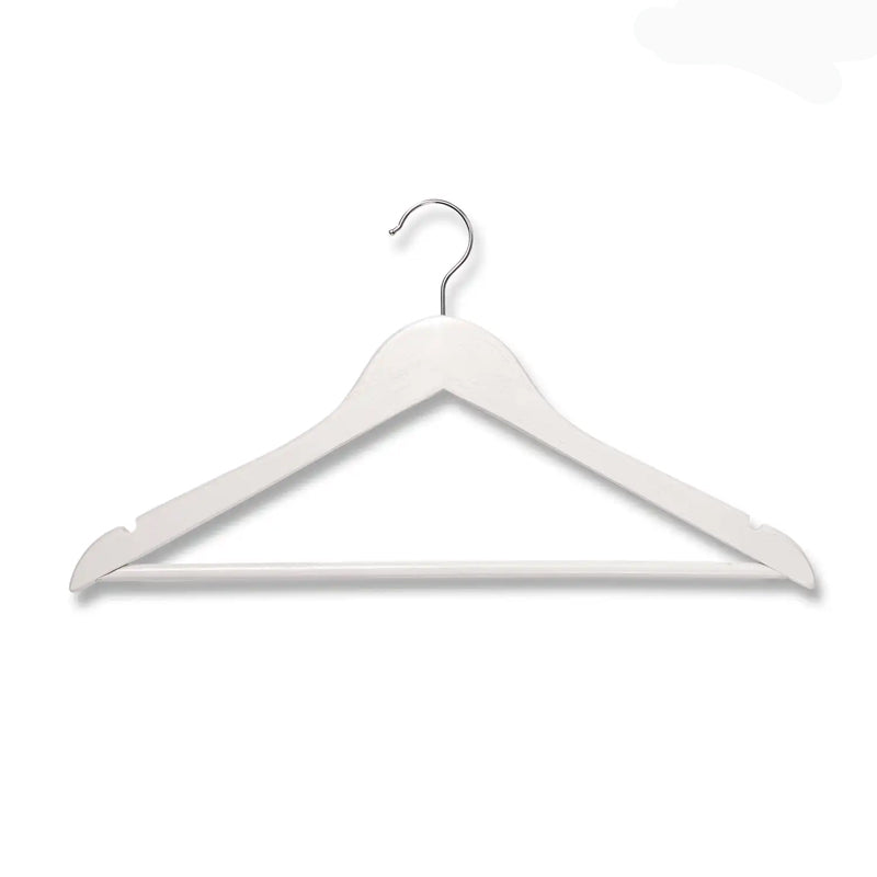 Blokker - Houten Kledinghangers Wit – 6 Stuks – Stevige Kleerhangers