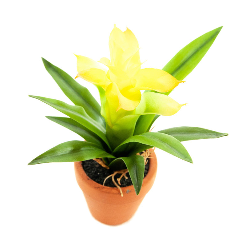 Kunst Mini Guzmania geel 18 cm