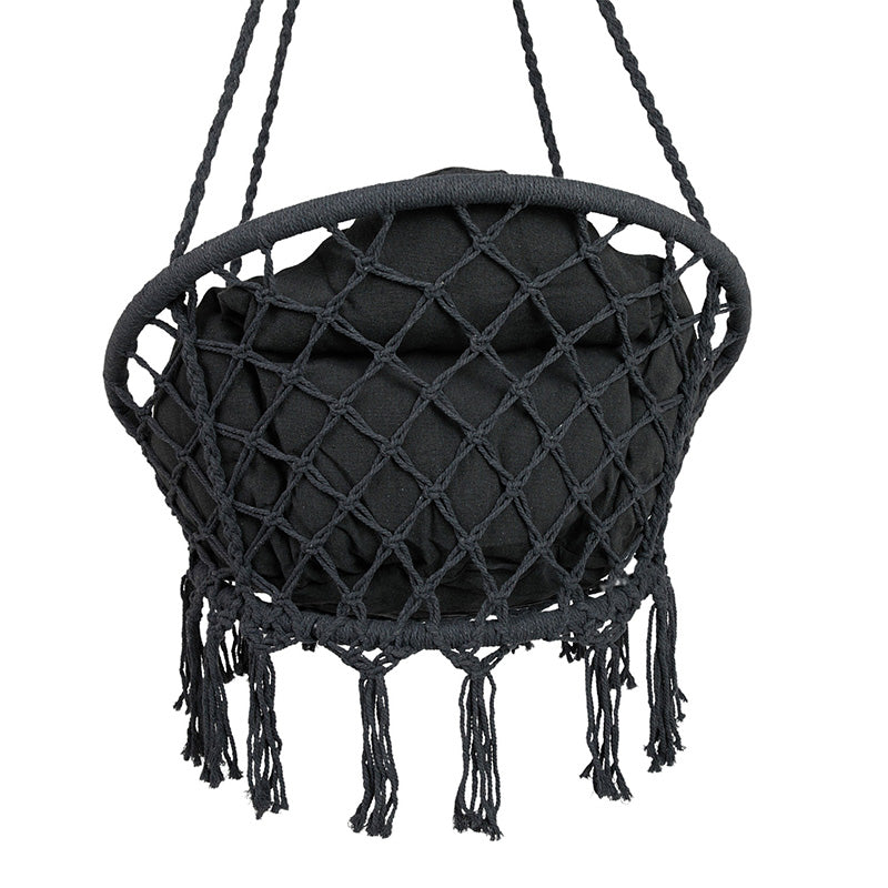 Ronde Hangstoel met Kussen β Zwart π€ | Comfort en Stijl in je Tuin of Interieur