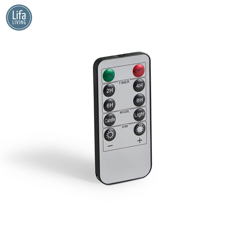 LED Kaars Set/3 - Met Wax - Inclusief Afstandsbediening en Kabel - Lichtgrijs