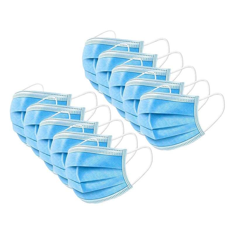 10-Pack 3-Laags Mondkapjes – Latexvrij met Elastiek