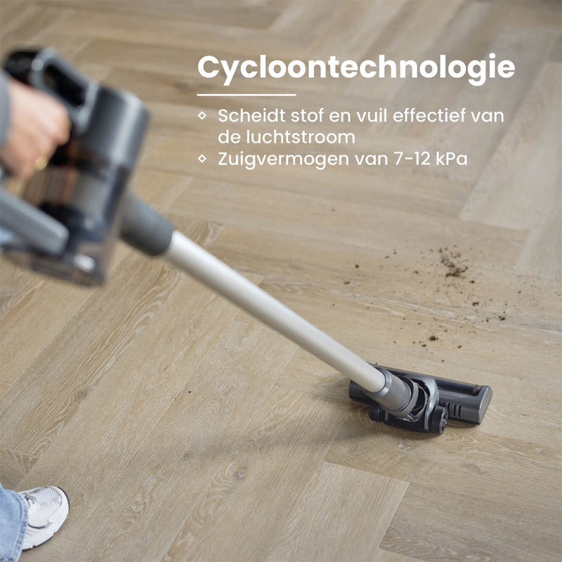 Draadloze Steelstofzuiger met Cycloontechnologie