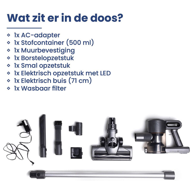 Draadloze Steelstofzuiger met Cycloontechnologie