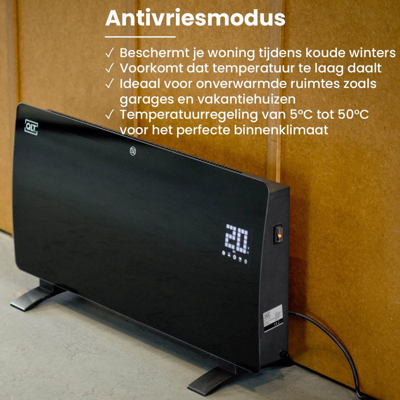 Curved Verwarmingspaneel van Glas – Zwart