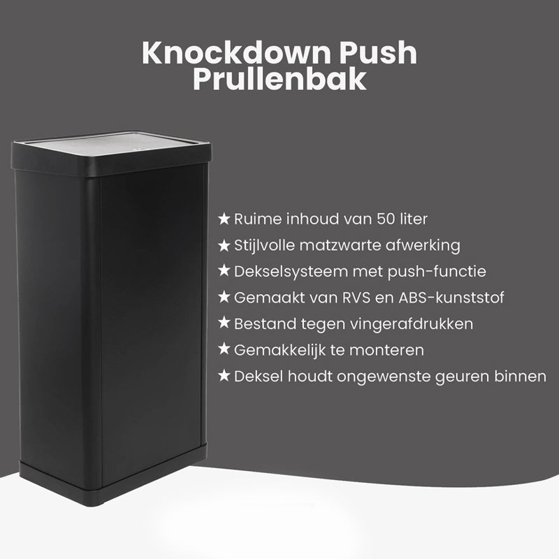 Push Prullenbak 50 Liter - Modern en Duurzaam Design