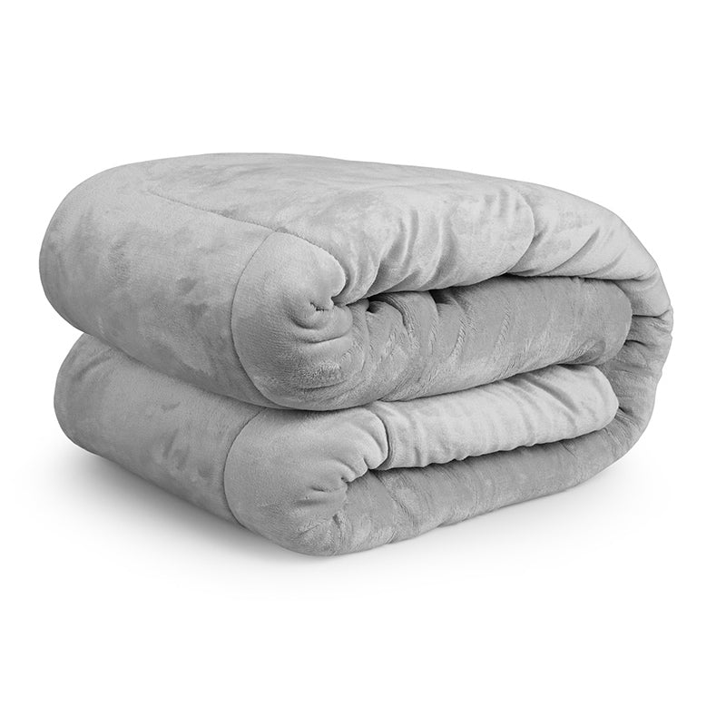 2-Zijdige Luxe Sherpa Deken – Lichtgrijs/Taupe