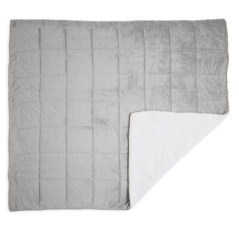2-Zijdige Luxe Sherpa Deken – Lichtgrijs/Taupe