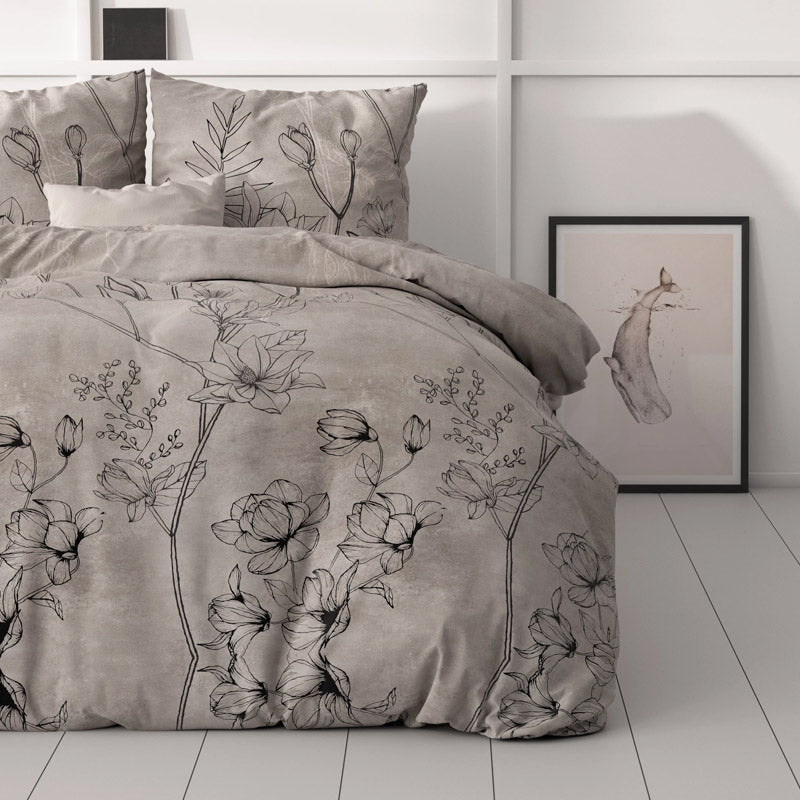1+1 actie - Dekbedovertrek Dora Taupe