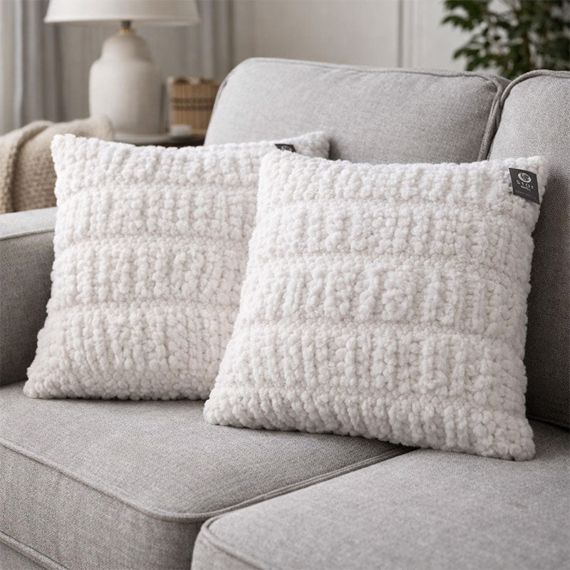 Stof France Sierkussens 50x50 cm 2-Pack – Luxe Witte Kussens met Vulling