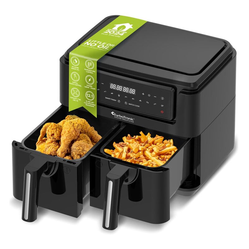 AF118 Dubbele Airfryer XL – 7,6 Liter – Zwart