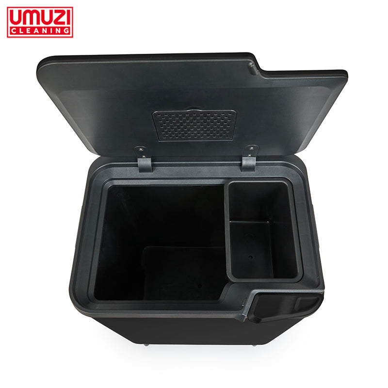 Prullenbak Push Bin 36L – Mat Zwart & Metal Grey