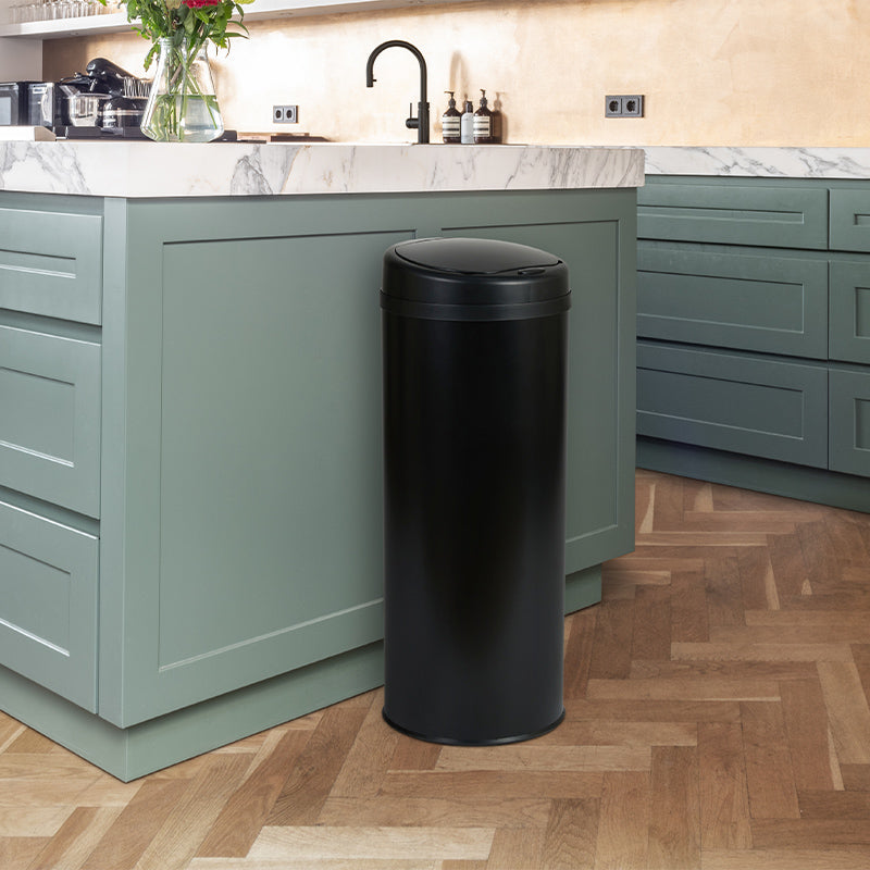 Prullenbak Zwart/Rond 50L - Geheime Deals