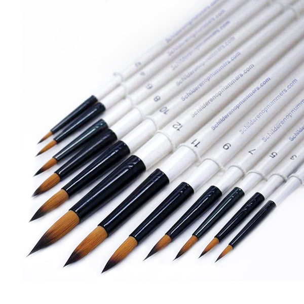 Penselen Set 12 Stuks Nylon Haar – Schilderpenselen voor Schilderen op Nummer en Creatieve Projecten
