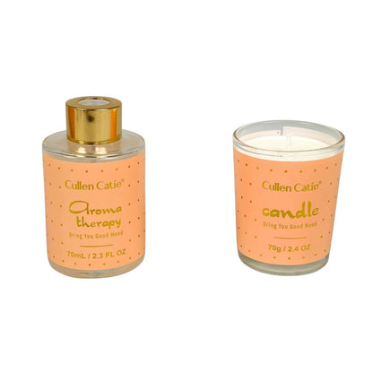 Cullen Catie Geurset 3-delig – Geurdiffuser 70 ml & Geurkaars 70 g in Oranje