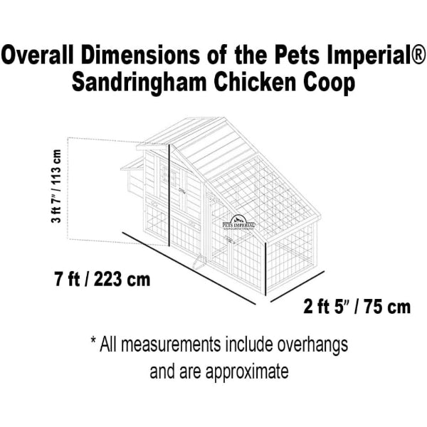 Pets Imperial Sandringham XL Kippenhok – Kippenvilla met Ren voor 4 tot 6 Krielkippen