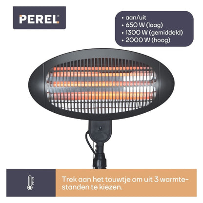 Staande Terrasverwarmer 2000W IP34 – Directe Warmte voor Buiten