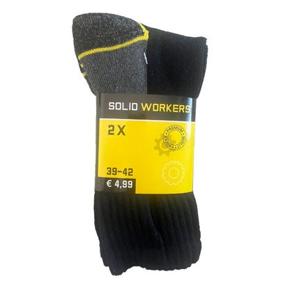 Solid Workers Werksokken Zwart – 2 Paar – Maat 43-46