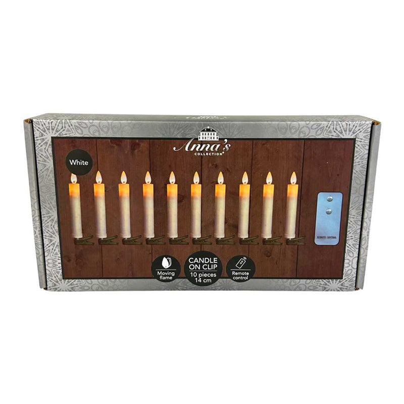LED Kaarsverlichting op Knijpertjes – 10 Stuks – Met Afstandsbediening