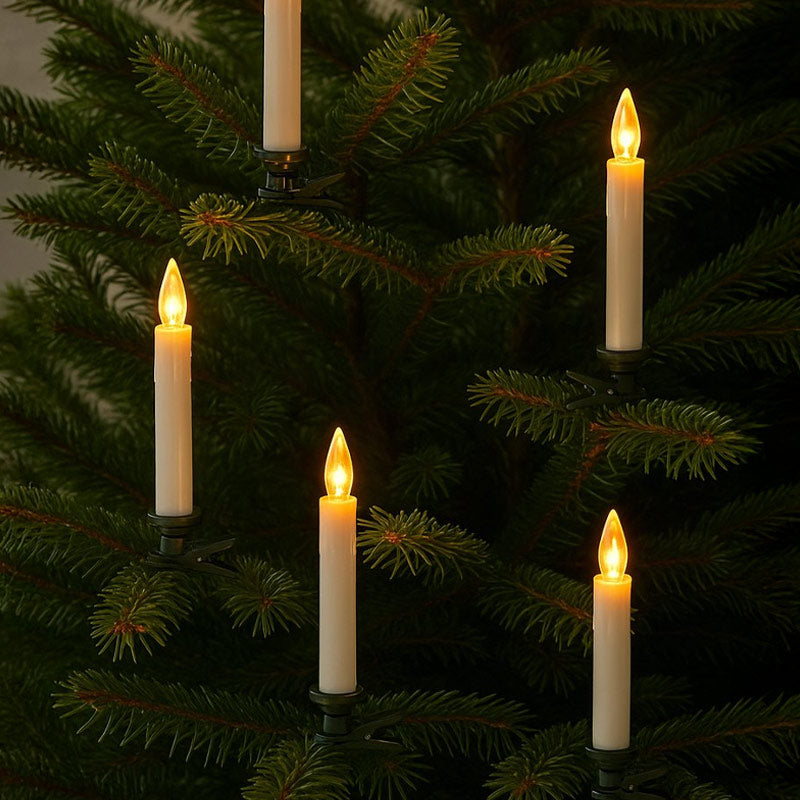 LED Kaarsverlichting op Knijpertjes – 10 Stuks – Met Afstandsbediening