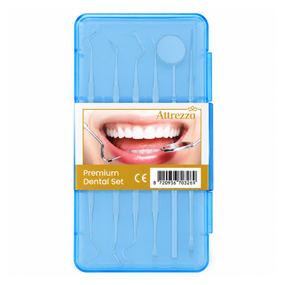 ATTREZZO® 7-Delige Premium RVS Tandverzorgingsset – Duurzaam en Handig voor Grondige Gebitsverzorging