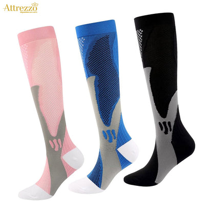 ATTREZZO® Compressiekousen – Sport & Reizen – Blauw, Roze of Zwart