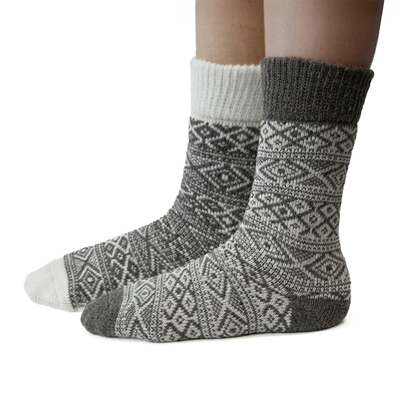 2-Paar Noorse Sokken met Motief