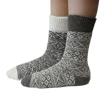 2-Paar Noorse Sokken met Motief